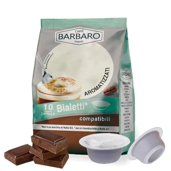 Capsule Caffè Barbaro compatibili con macchine da caffè a marchio Bialetti®* gusto Aromatizzato - 10 capsule