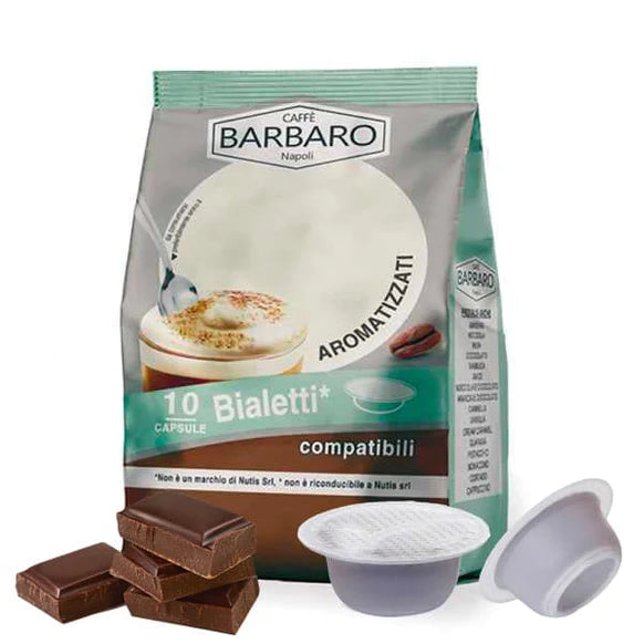 Capsule Caffè Barbaro compatibili con macchine da caffè a marchio Bialetti®* gusto Aromatizzato - 100 capsule