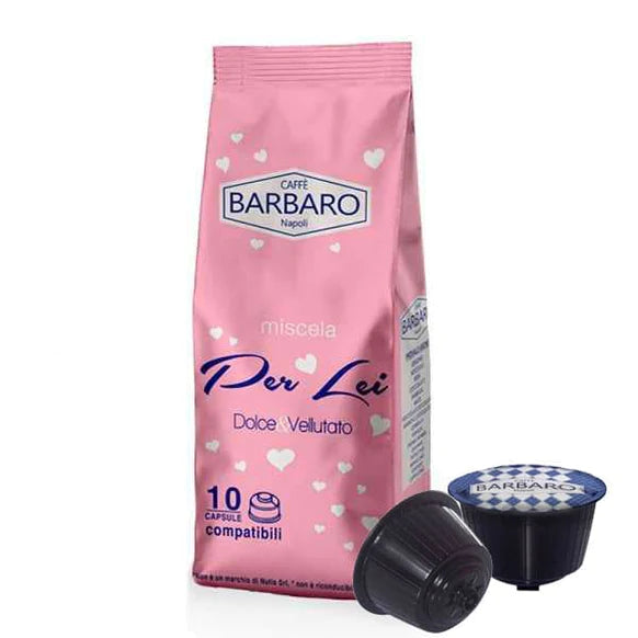 Capsule Caffè Barbaro compatibili con macchine da caffè a marchio Nescafé®* Dolce Gusto®* - Rosa - 100 capsule